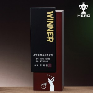 우드 블랙 크리스탈 상패 트로피